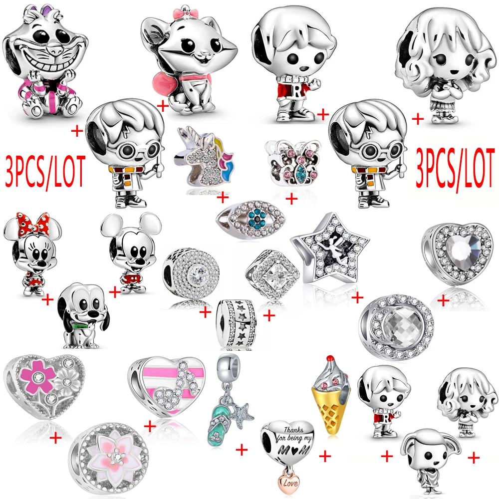 3 шт./лот Европейский цветок сердце собака сглаза сделай сам бусины подходят для