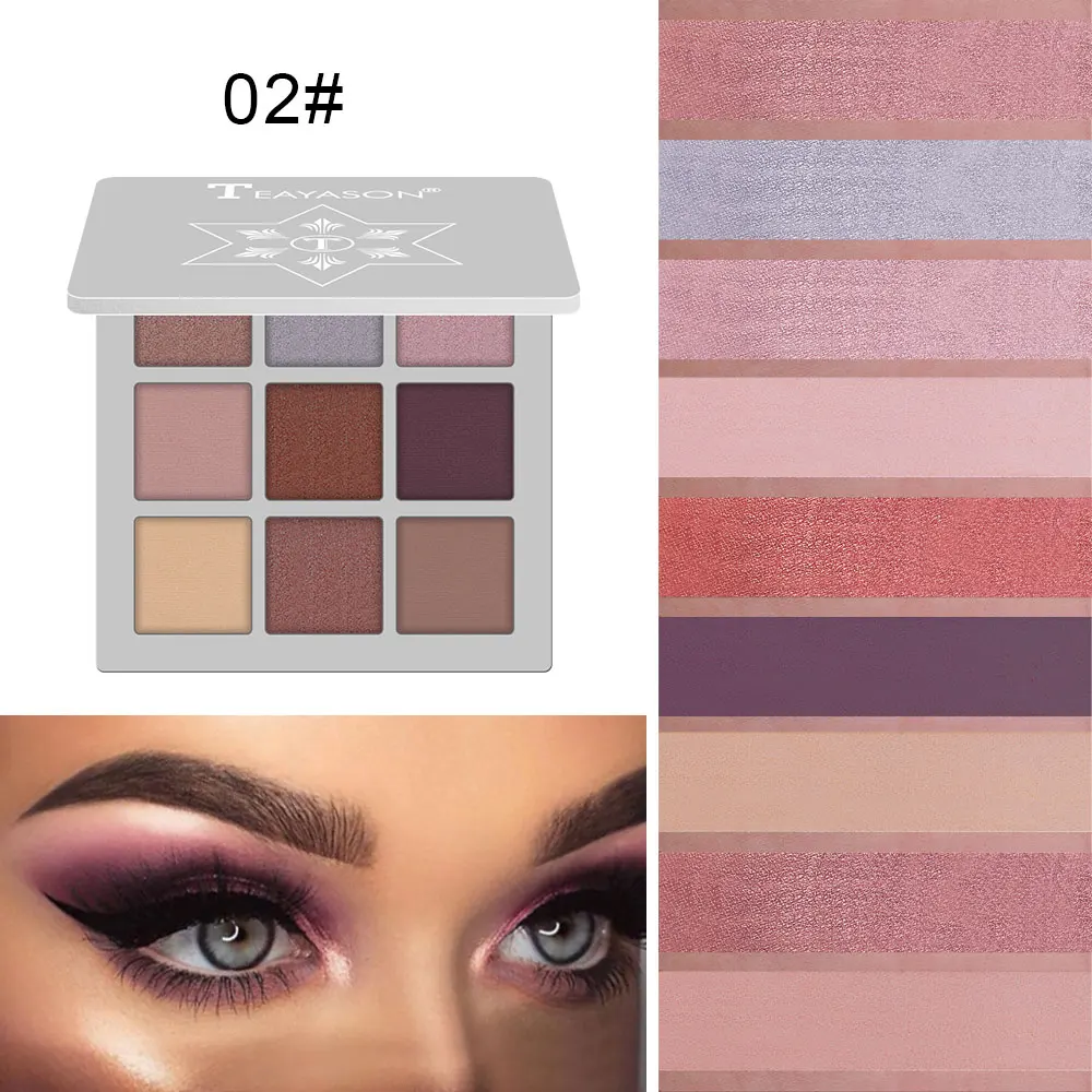 silver plate 9color Matte Eyeshadow Tray Durable Waterproof Easy To Apply Pearlescent Eyeshadow Diamond Flash Eye Decoration Style TSLM2 - Цвет: silver plate