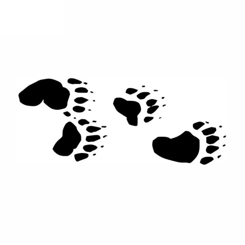

22.8*9.3CM Bear Tracks Paw Print Car Sticker Motorcycle Decals Waterproof Car Styling Car Accessories C2-0466