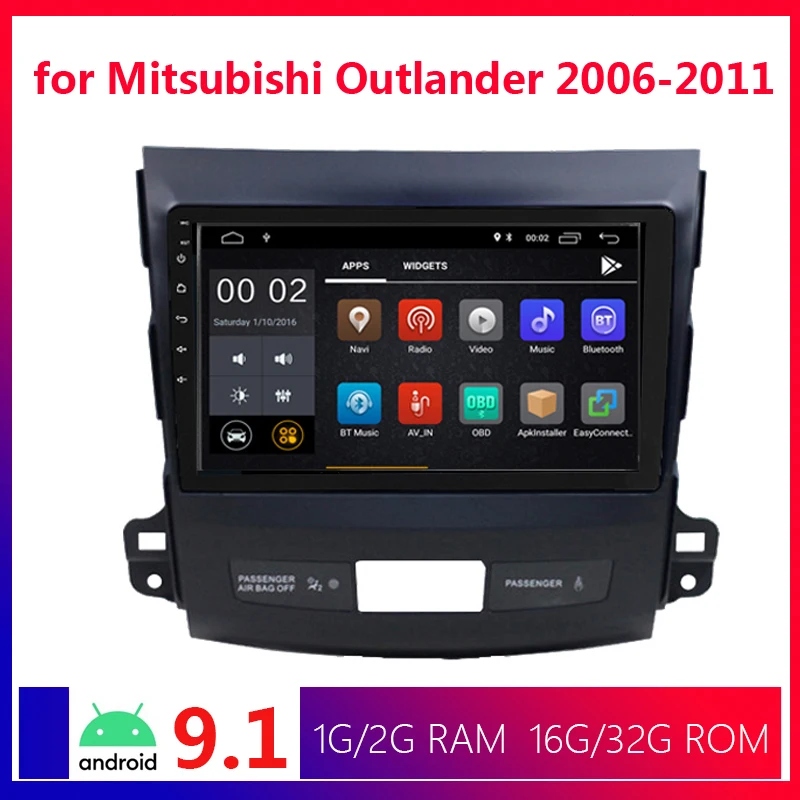 Автомобильный мультимедийный плеер 9 дюймов Android 1 2 Din стерео GPS радио для Mitsubishi