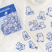 40pcs cartoon animal cute girl heart animal series ins cartoon hand account material stickers diy handmade creative stickers
