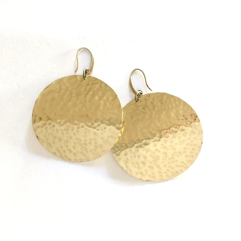 Серьги-капельки из латуни золотого цвета