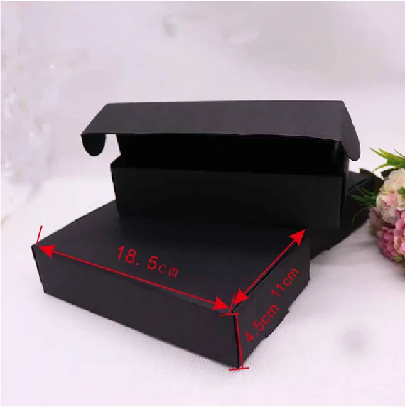 2019 1 шт. коробка из гофрированной бумаги DIY18.5x11x4.5cm черного цвета для свадебных