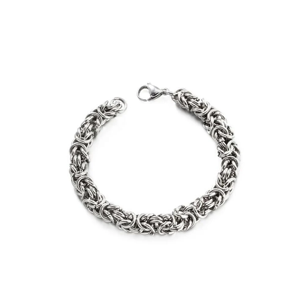 

Stainless Steel Vintage Woven Lantern Men Punk Rock Fashion Bracelet Bangle Jewelry Gift For Him