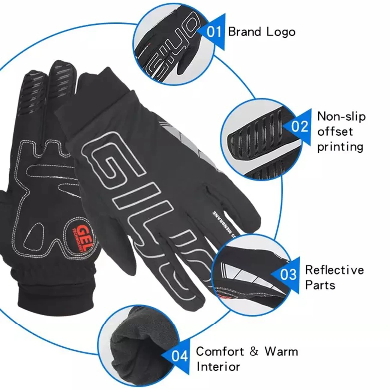 

Winter Gloves Outdoor Sport Cycling Gloves Thickened Plus Velvet Windproof Warm Thermal Fleece Motorcycle Full Finger Gloves