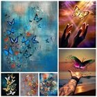 Алмазная 5D картина сделай сам, полное кольцо, квадратная вышивка, Бабочка, вышивка крестиком, подарок для домашнего декора