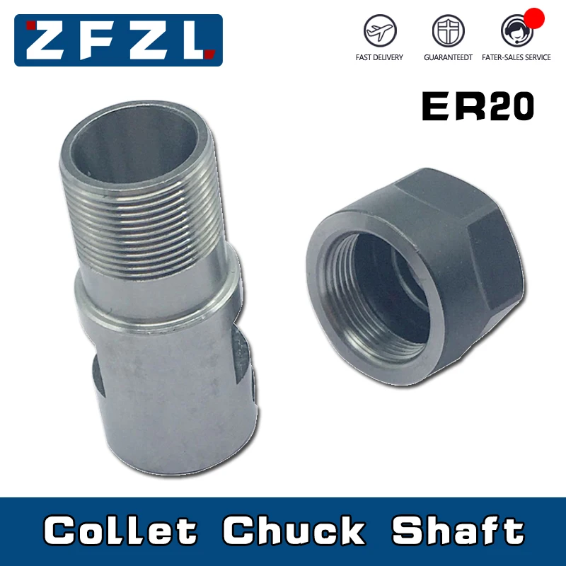 

1PC ER20 Chuck Spindle Extension Rod 6mm 8mm 10mm 12mm 14mm 16mm Motor Shaft Spindle Cutter Rod CNC Tool Holder