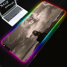 Коврик для игровой компьютерной мыши XGZ с аниме Лев RGB, большой игровой Настольный Нескользящий Резиновый коврик для мыши со светодиодной подсветкой, коврик для мыши с клавиатурой
