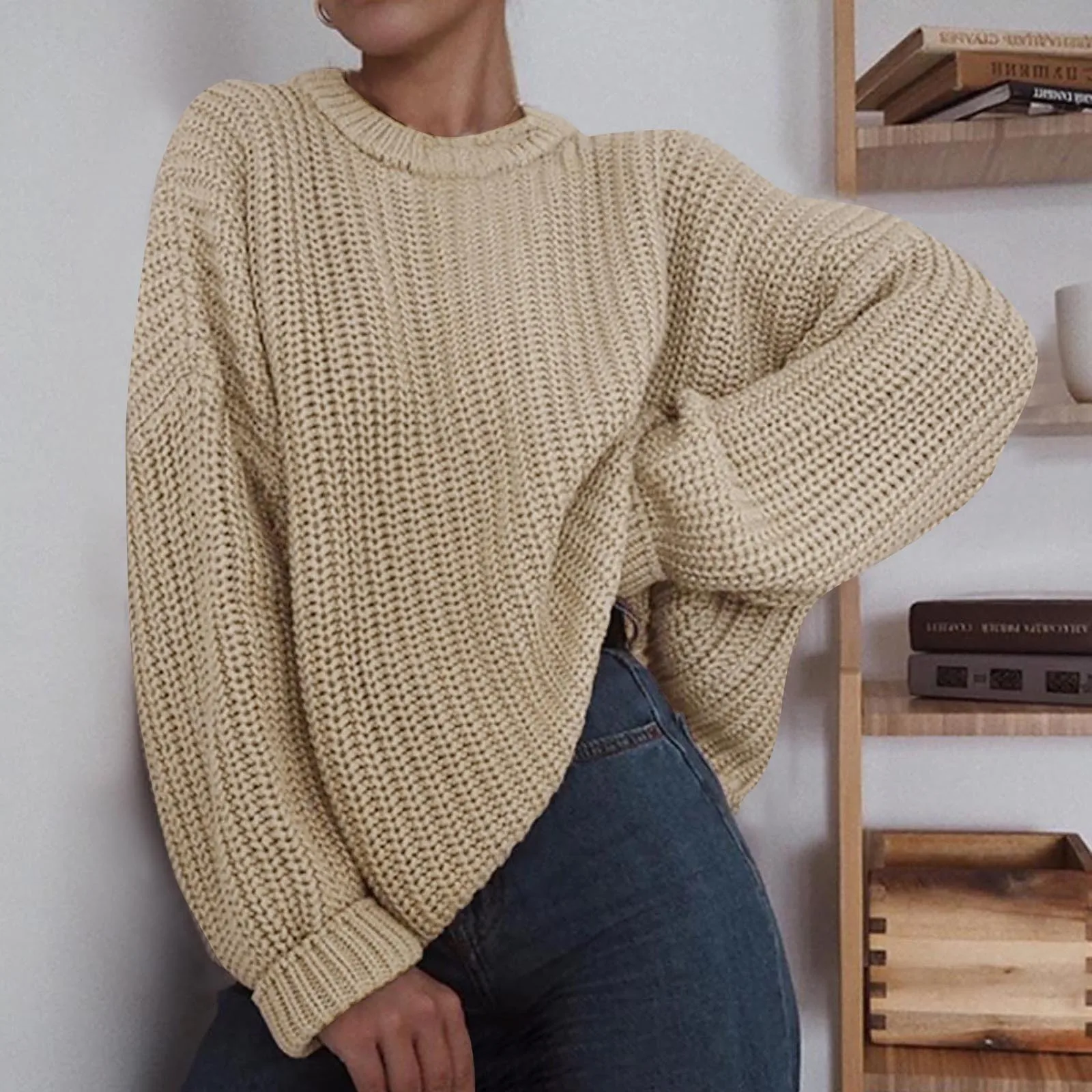 

Loose Autumn Sweater Women 2020 O-Neck Warm Female Pullovers Fashion Solid Tops New Korean Elegant Knitted Sweater Long Sleeves