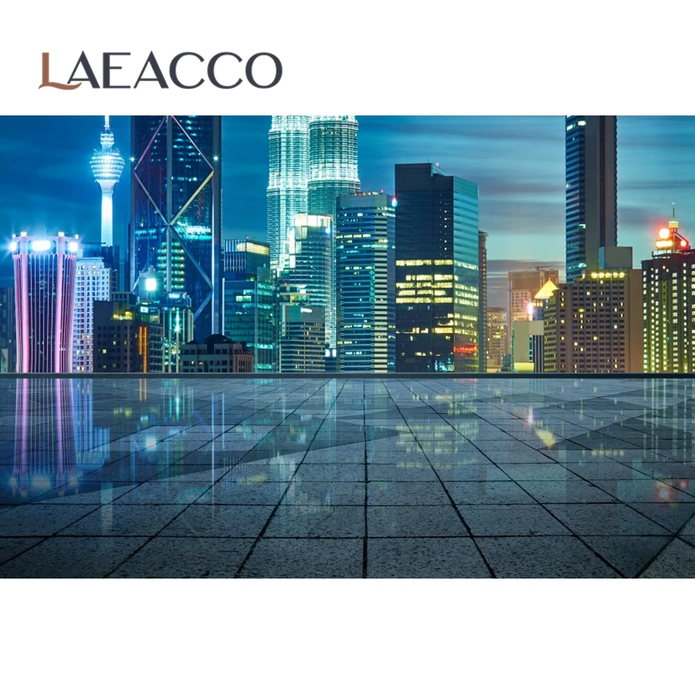 Фон для фотосъемки с изображением города здания пригород на берегу реки силуэт