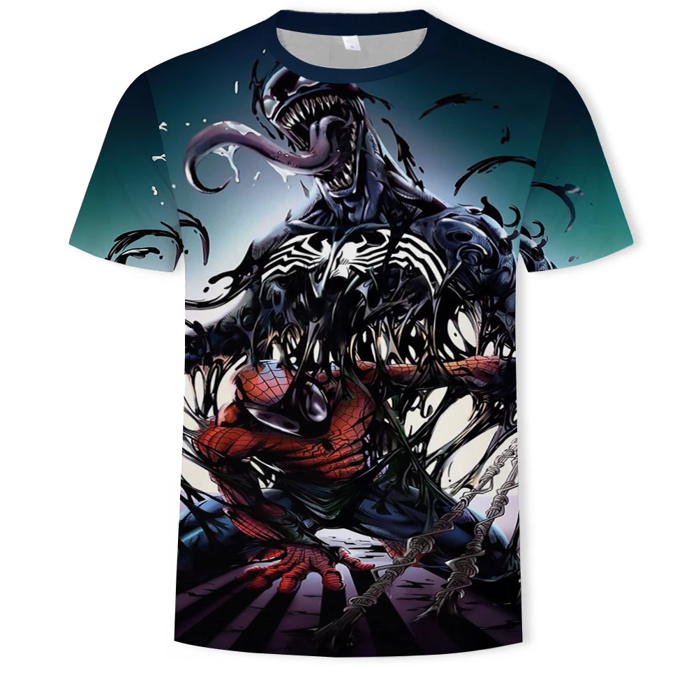 

20213D printing fashion men and women movie characters venom cool soft material casual everyday men's loose O-neck T-shirt