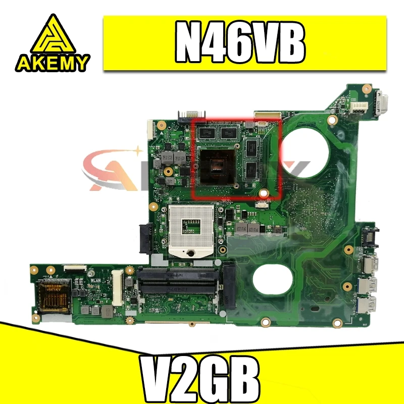 

Материнская плата N46VZ для ноутбука ASUS N46VZ, N46VJ, N46VM, оригинальная протестированная материнская плата для ноутбука, 2 Гб