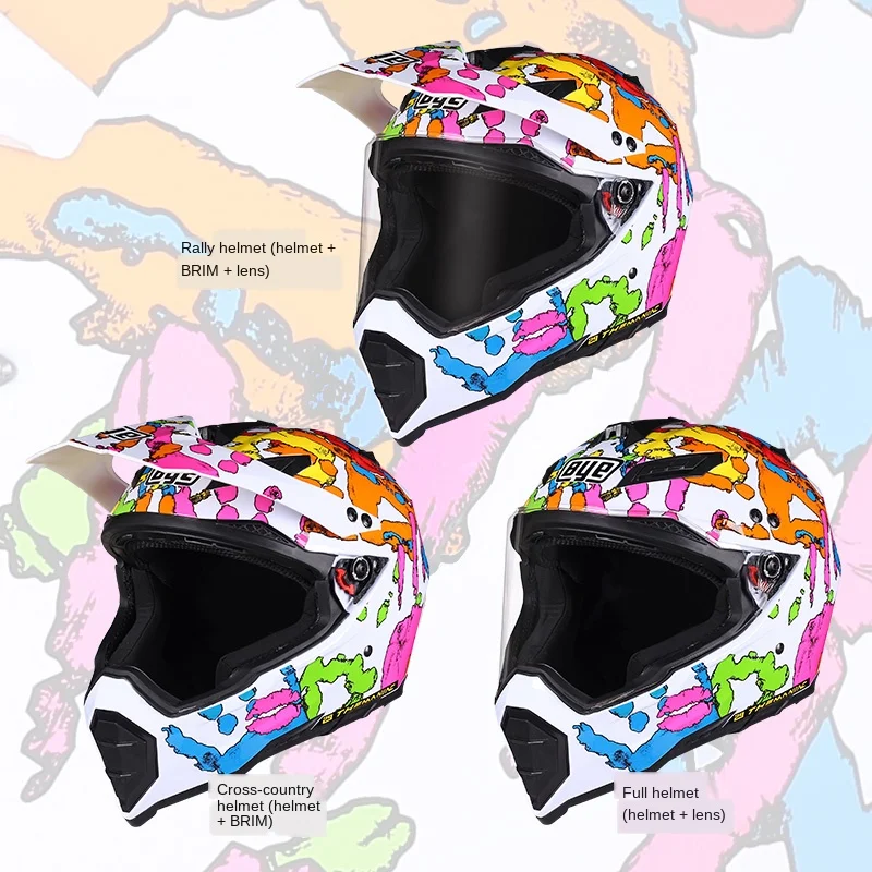 Мотоциклетный шлем защитный на все лицо для езды по бездорожью