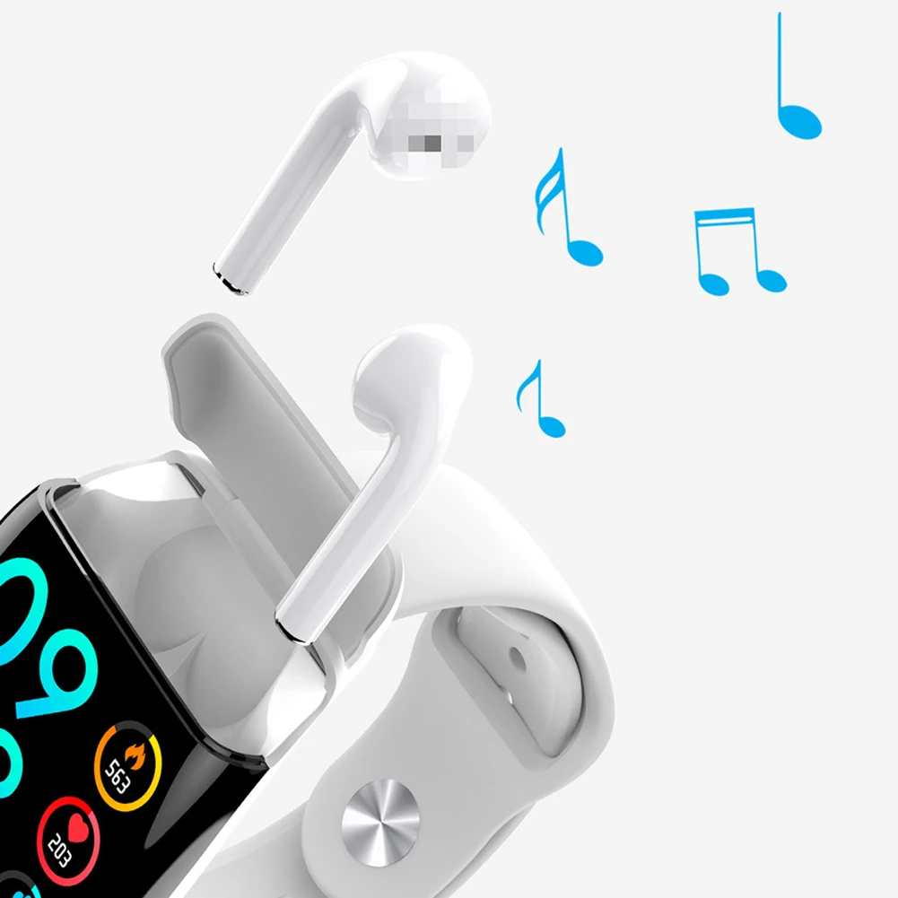 

Waterproof Smart Watch Bluetooth Headset Heart Rate Blood Pressure Monitor Wireless Earphones Fitness Smartwatch for Andriod IOS
