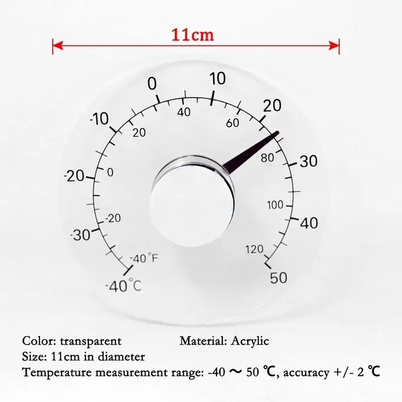 Уличный Оконный термометр по Фаренгейту/градусам Цельсия Круглый самоклеящийся