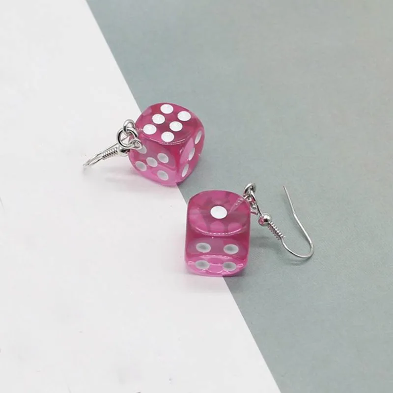 Забавная 3D кость подвеска серьги кисточка казино для женщин карамельный цвет