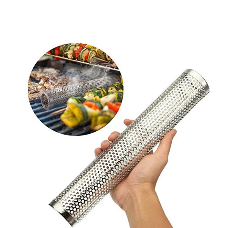 2 шт. барбекю из нержавеющей стали перфорированная круглая сетка курильщик