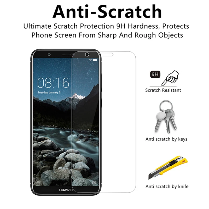 9h hd protective glass for huawei y5 ii y6 pro 2017 y3 2018 y7 prime screen protector for huawei p smart plus on y6 ii y3 ii free global shipping