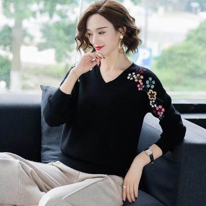 Женские полосатые свитера и пуловеры 2021 модный Женский вязаный пуловер топы