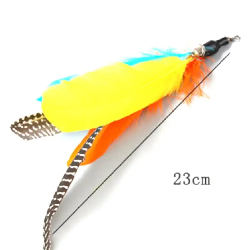 

Cat Stick Feather Replacement Head Self Excited Toy Stick Creative Wand Replacement Feather Head Kitten Interactive Pet Toy