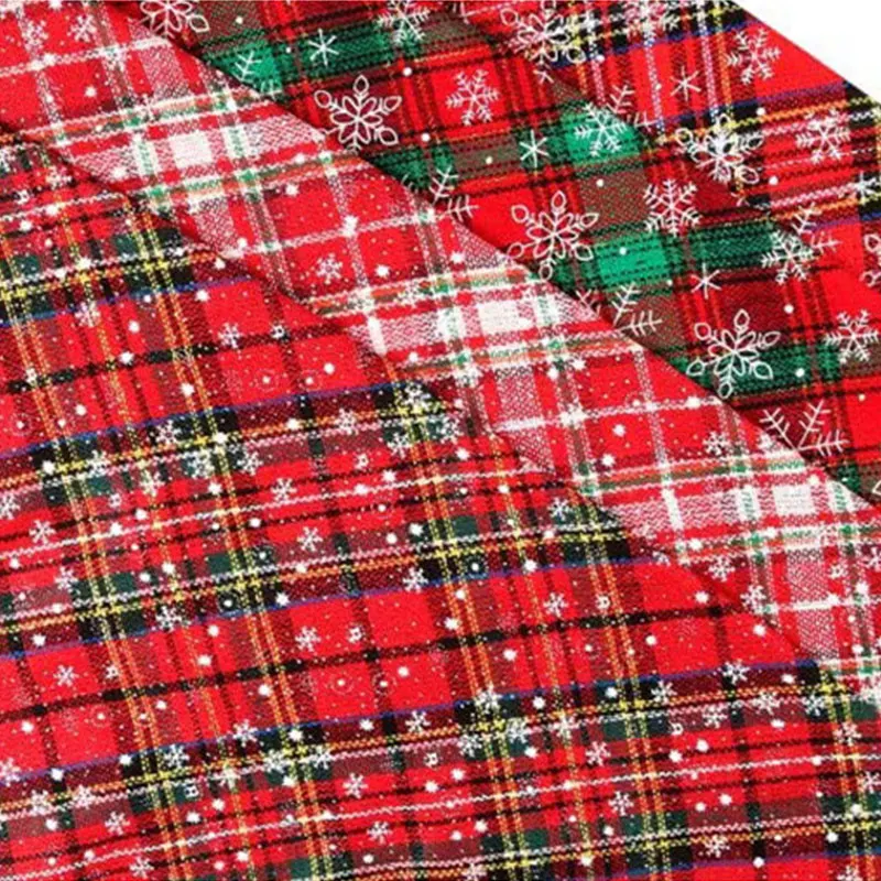 Dog Bandanas Large Pet Scarf Christmas Double Layer Triangle Snowflake Printing Cotton Plaid Saliva Towel Neckerchief | Дом и сад