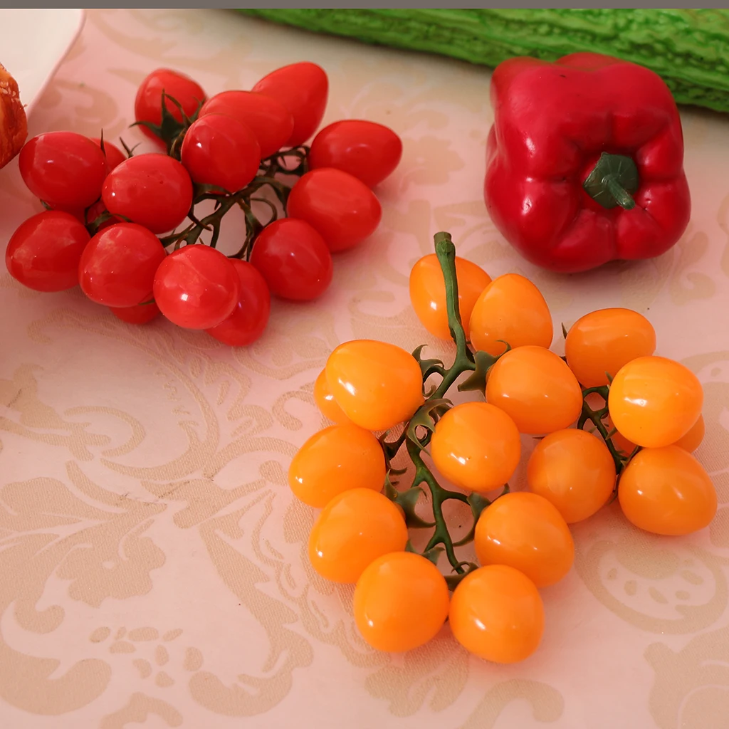 

Artificial Cherry Tomatoes Real looking Faux Fake Fruit Decorative,Can not be washed