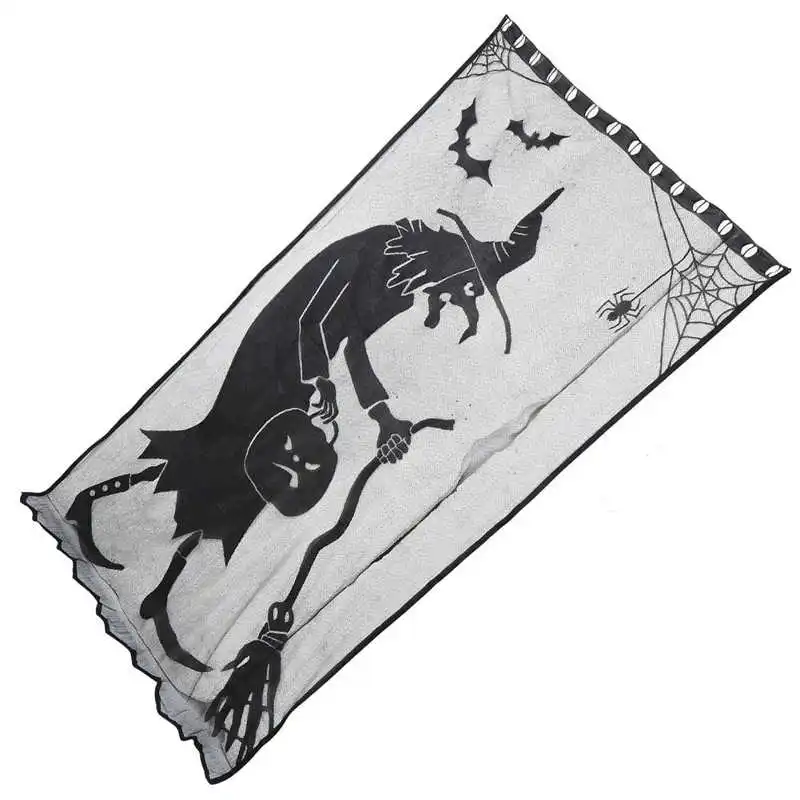 Плотные Шторы занавески черная ведьма Хеллоуина кружевная оконная занавеска