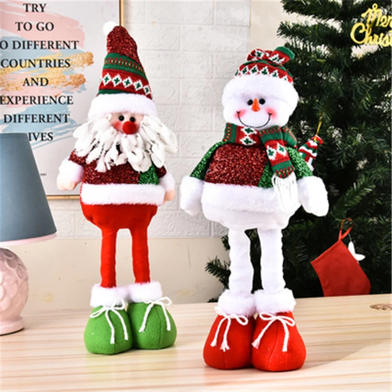 

New Christmas Retro Retractable Old Man Snowman Doll Holiday Party Decoration Doll Arrangement Ornaments