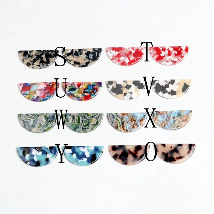 Черепаховая раковина серьги Шарм ацетат акриловые полукруглые Соединительные