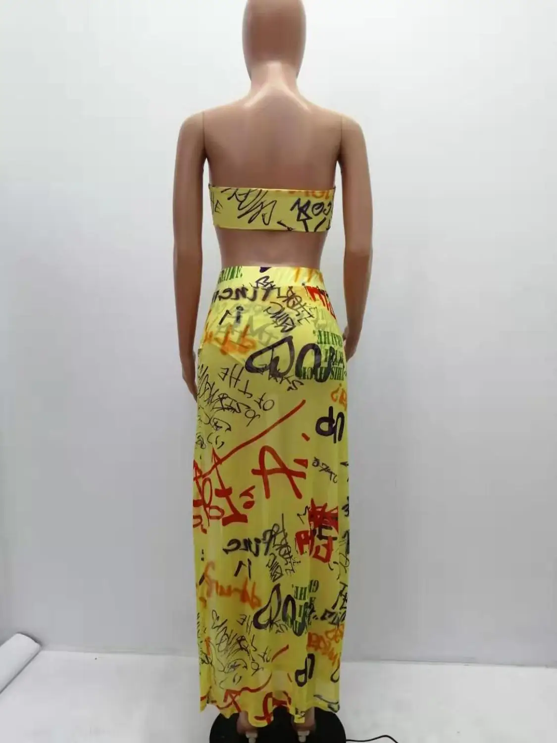 Соблазнительный укороченный Топ без бретелек с буквенным принтом ecoine юбка макси