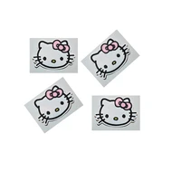 50 pieces each lot kids cartoon funny cat pink butterfly tie embroidered patches iron on patch t shirt jacket jeans %e2%89%887 25