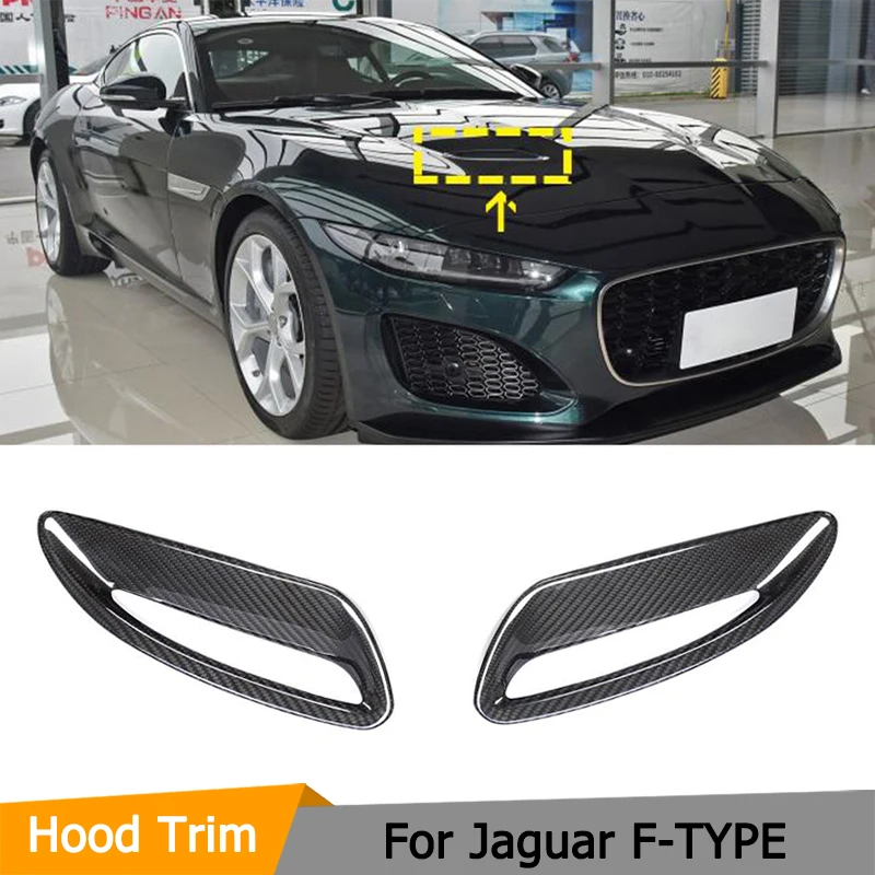 

Car Hood Bonnet Air Vent Cover For Jaguar F-TYPE 2021 Carbon Fiber Front Hood Engine Air Vent Trims Covers