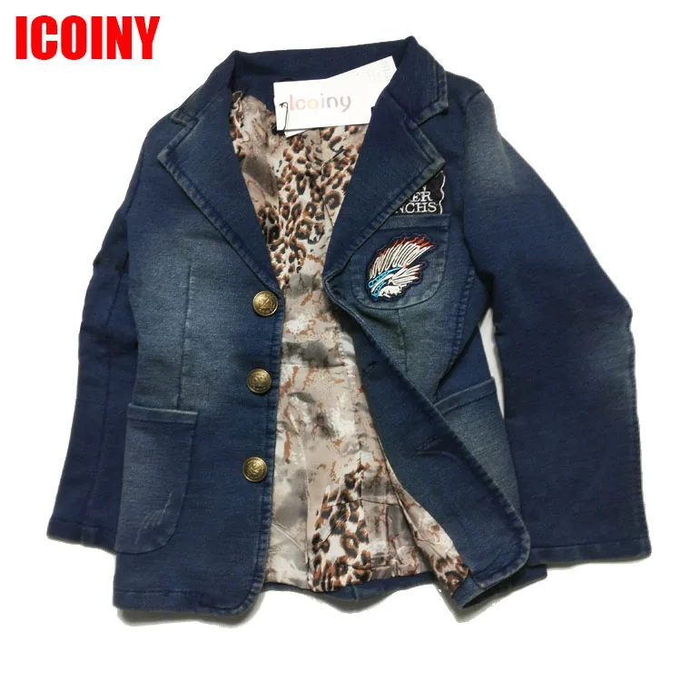 Детская эластичная Джинсовая блузка Jorya для мальчиков куртки девочек джинсовое