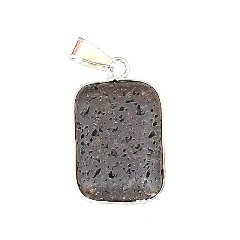 

Natural Stone Volcanic Rock Pendant 33x30mm Rectangular Stone Pendant for DIY Bracelets Necklaces Earrings Jewelry Accessories