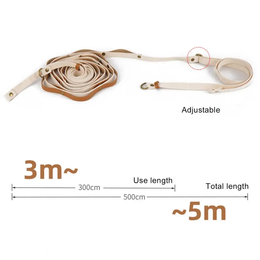 

Outdoor PU Lanyard Double-belt Design Sundries Storage Rope 5M Adjustable Dog Running Leash Camping Clothesline Tent Tools