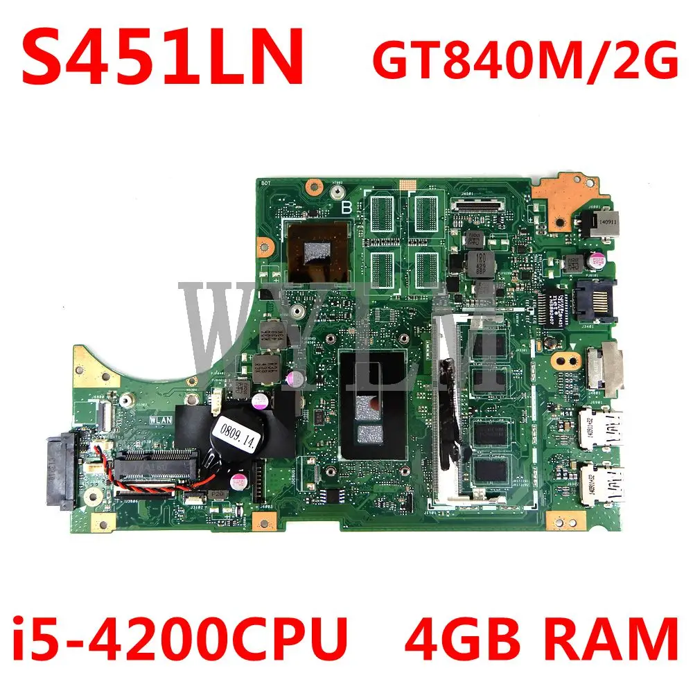S451LN GT840M/2 ГБ i5 4200CPU 4 Гб RAM материнская плата REV 2 0 для ASUS S451L ноутбука 90NB05D1 R01000