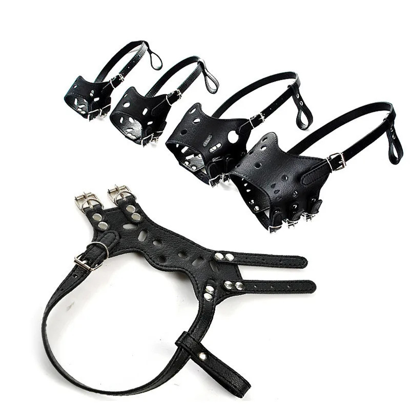 Намордник против намордник лая из искусственной кожи регулируемый