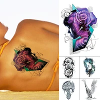1pcs rose galaxy starry sky girl waterproof temporary tattoo sticker angel flash tattoos body art arm fake tatoo