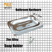 fixwork zinc alloy metal soap holder bathroom with 2 screws accessories portable square storage shampoo box dishes
