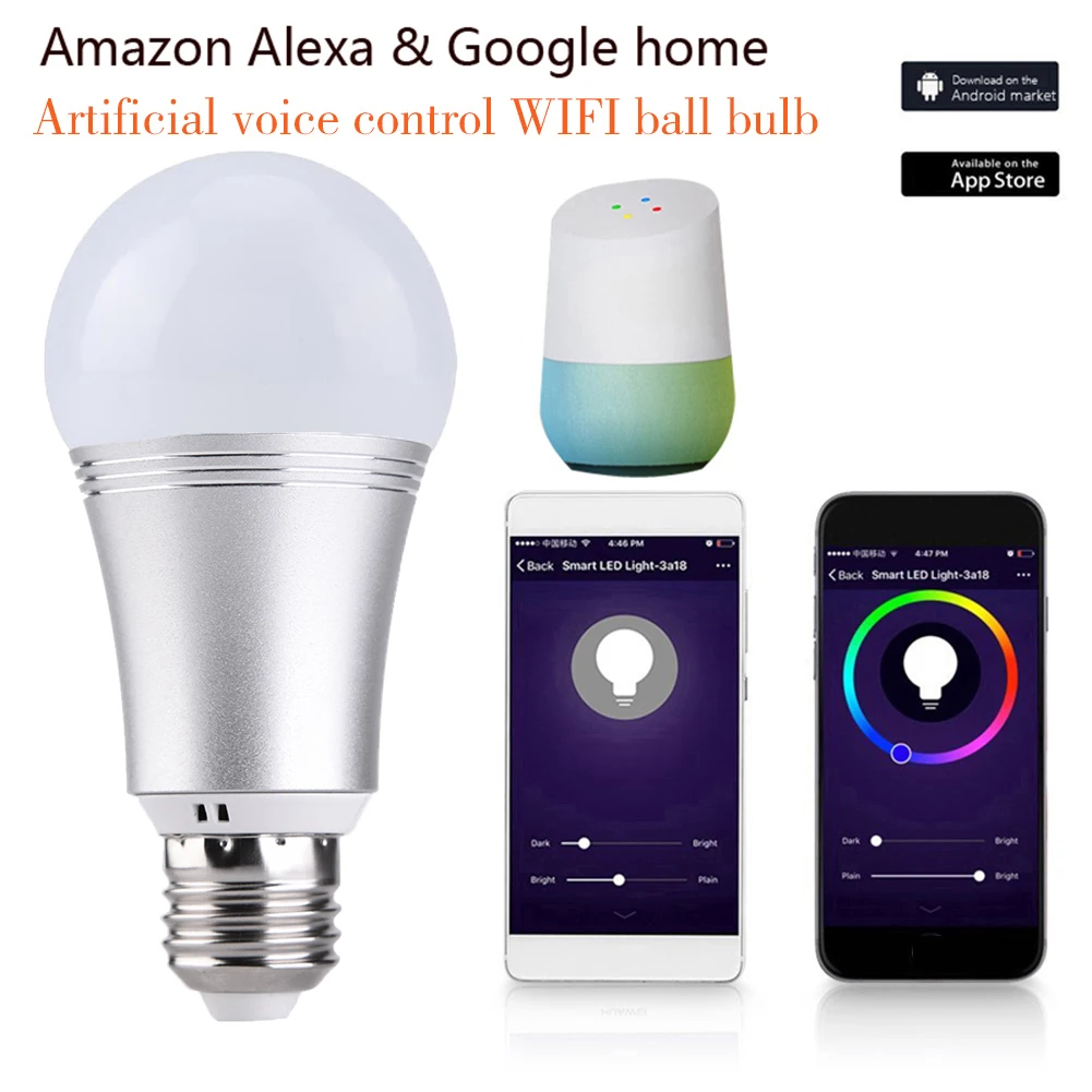 

E26/E27 WiFi Smart Light Bulb Multi-functional Durable Practical APP Control 85V-265V RGBW Dimmable LED Night Lamp