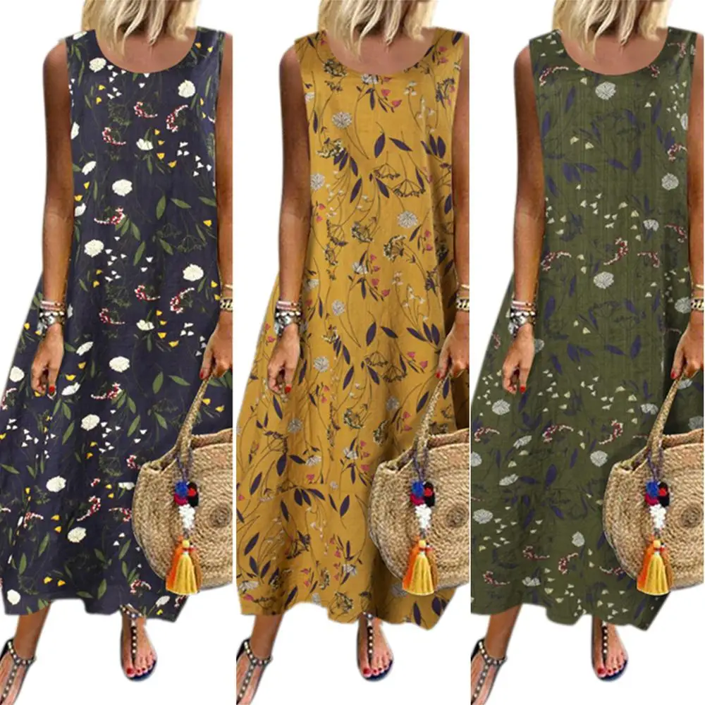 

Vicabo Lantern Shaped Dress Summer Vintage Dresses for Women Casual Loose Female Printed Vestidos