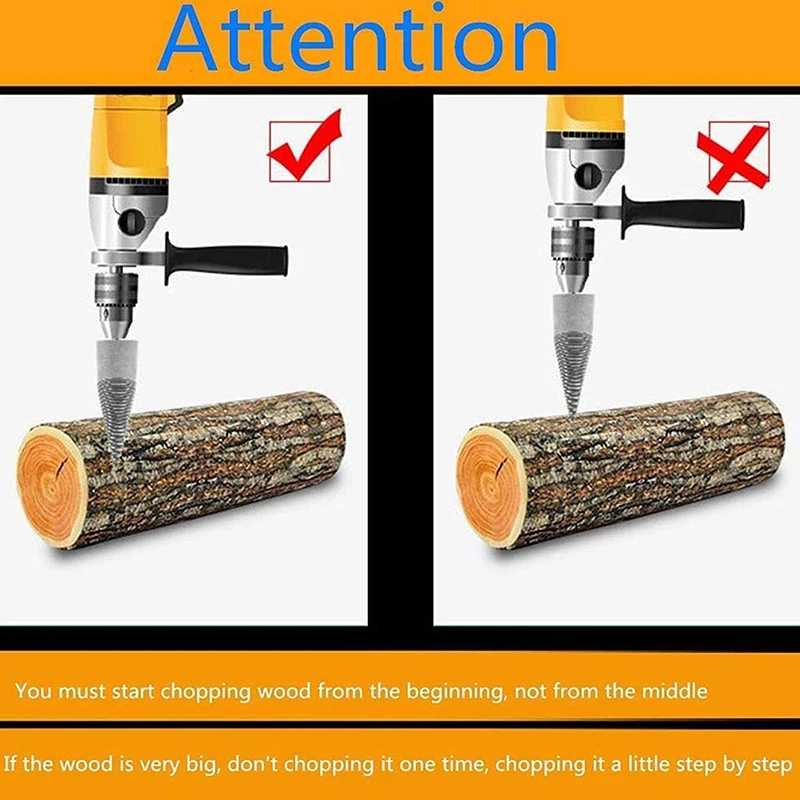 

Firewood Wood Splitter Bit, Wood Splitter Bit, Heavy-Duty Screwdriver, Suitable for Hand Drill Rods
