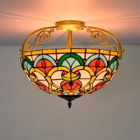 40cm european style vintage peach heart beads colorful glass restaurant bedroom corridor corridor bathroom glass ceiling lamp