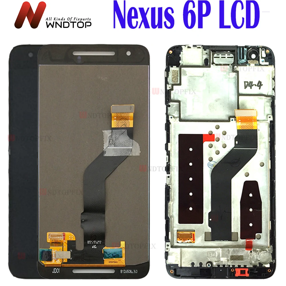 ЖК дисплей для Huawei Google NEXUS 6P сенсорный экран дигитайзер панель в сборе с рамкой