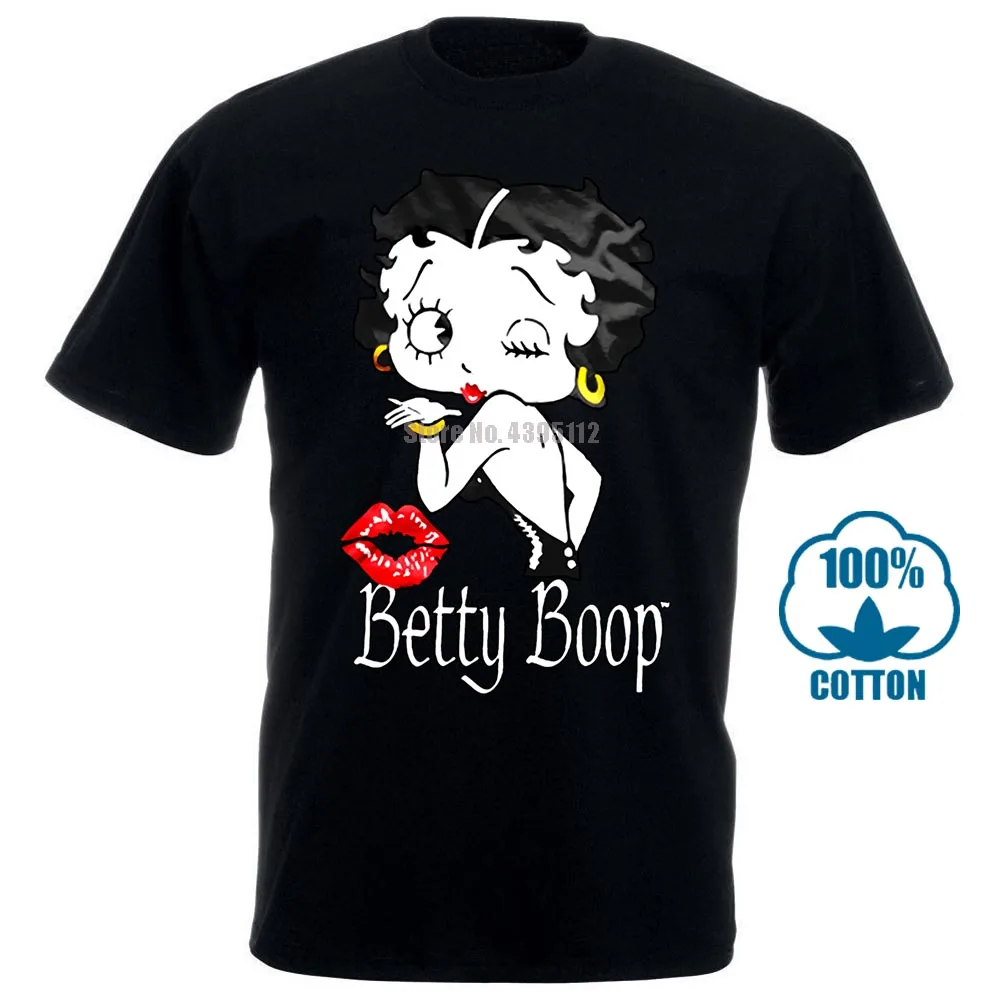 Betty Boop футболка плакат официальный для мужчин s черный Мужская короткий рукав