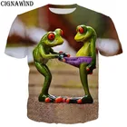 Футболка унисекс, с 3D-принтом лягушки, в стиле Харадзюку