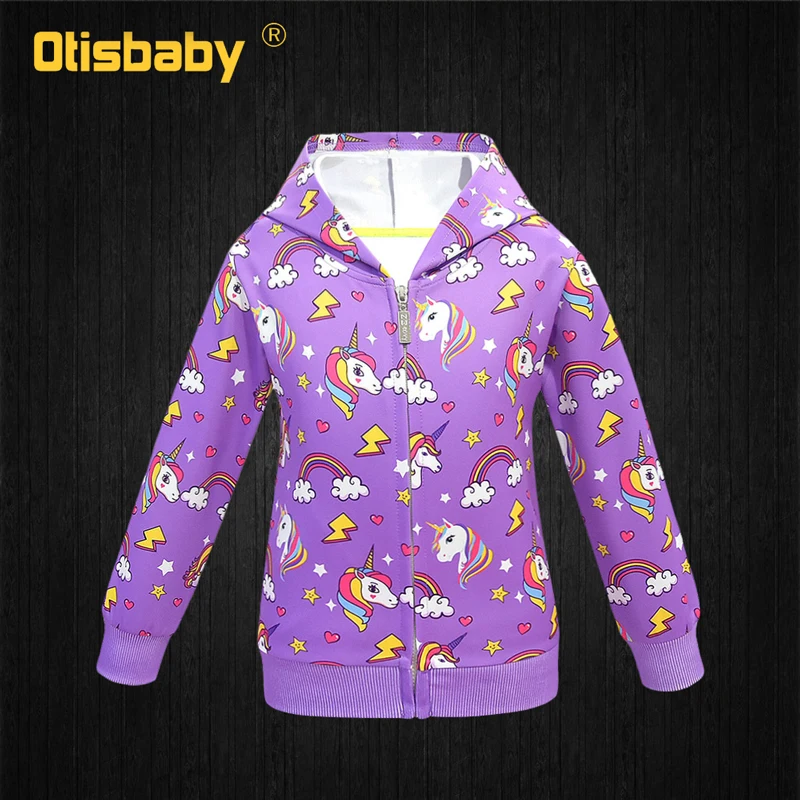 0982 Purple Зимняя куртка с единорогом для девочек; толстовки для девочек; пальто с капюшоном; Детский свитер; детская одежда с лошадью; толстовки с капюшоном для мальчиков; Верхняя одежда с изображением пони - Цвет: 0982 Purple