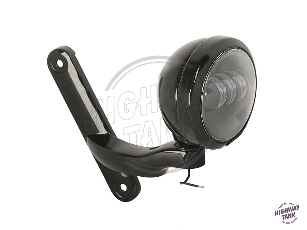 

4.5'' Black Motorcycle LED Auxiliary Fog Passing Lights+ Housing Bucket Brackets case for Harley