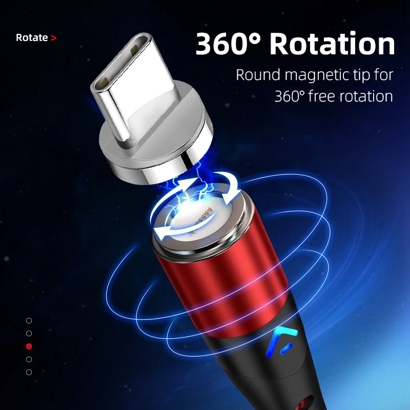 SUNPHG 3 в 1 Магнитный кабель Type C для iPhone Lightning 3A быстрой зарядки Micro USB Для Huawei Samsung