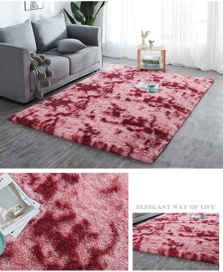 Ультрамягкий ковер с завязкой окрашенные плюшевые мягкие коврики для гостиной